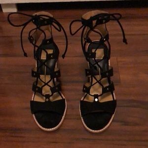 Dolce Vita suede strapped wrap up ankle heels